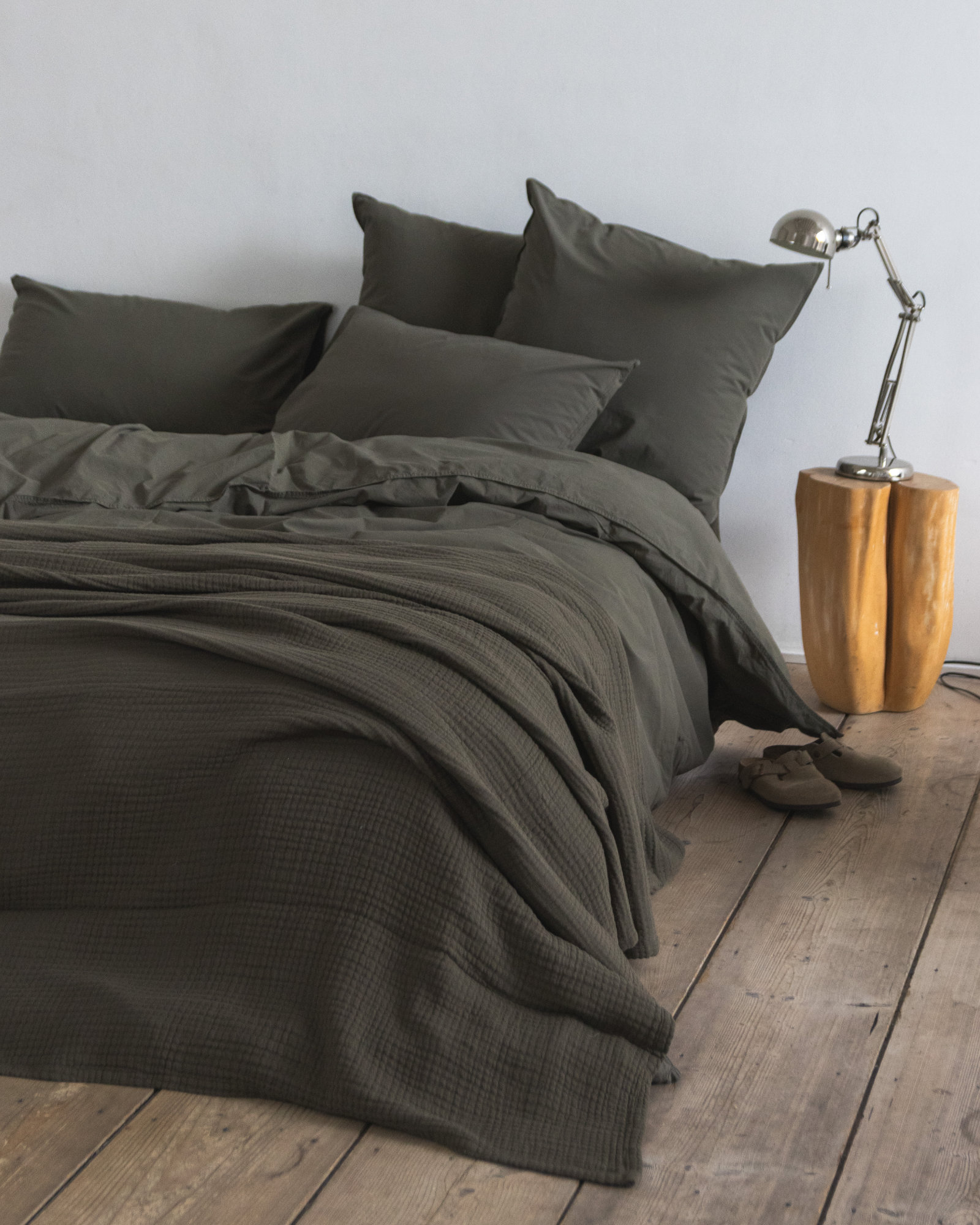 Couvre-lit VINTAGE COTTON Khaki Green