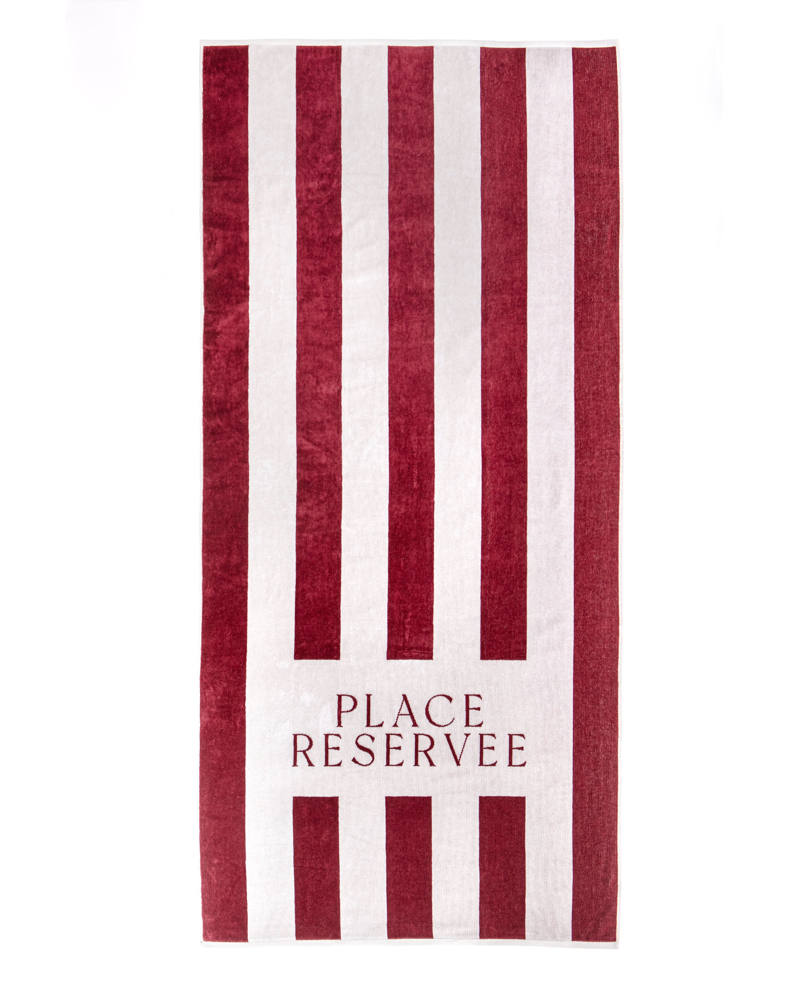 Place Reservee - Beach towel PLACE RESERVEE Burgundy - 100x200 cm Classic - Burgundy