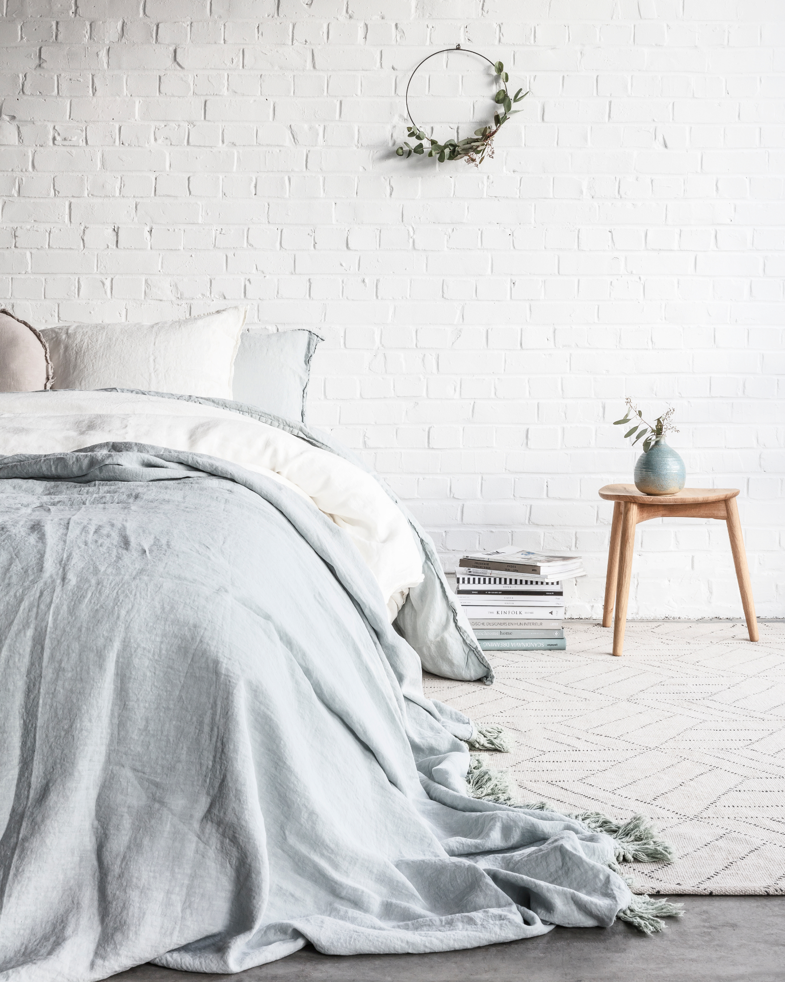 MARIE-MARIE - Bedsprei Franje LINEN STORIES Sand - 285x260 cm - Sand