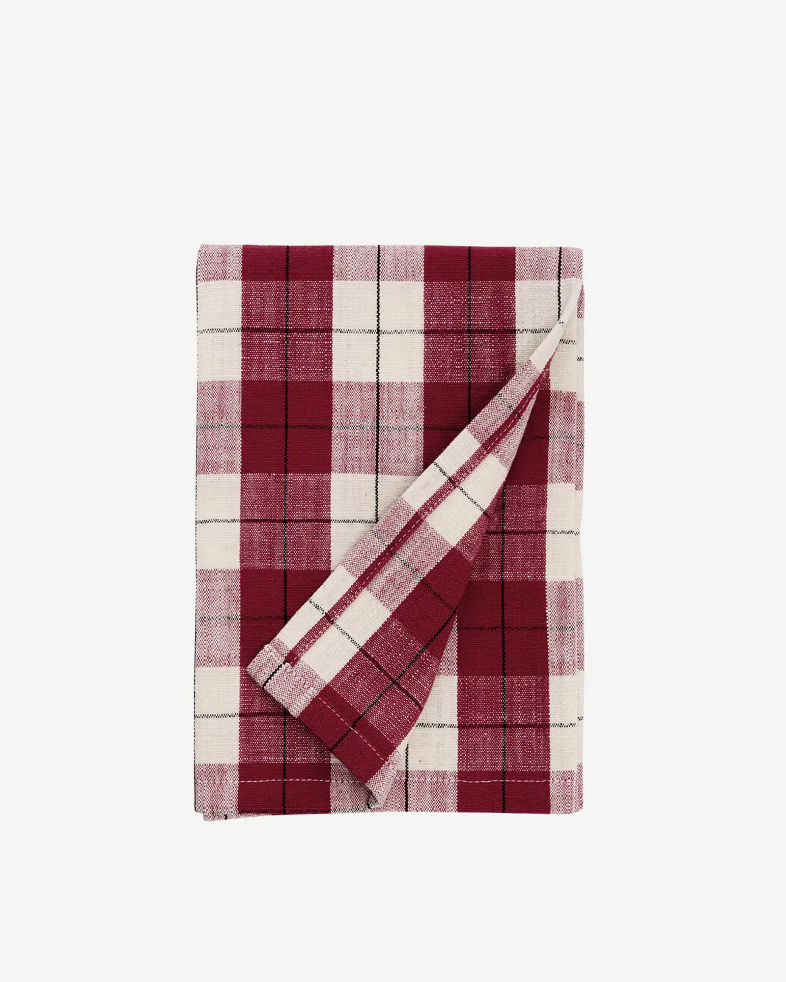 Keukenhanddoek CHECKED Raspberry, off white, black