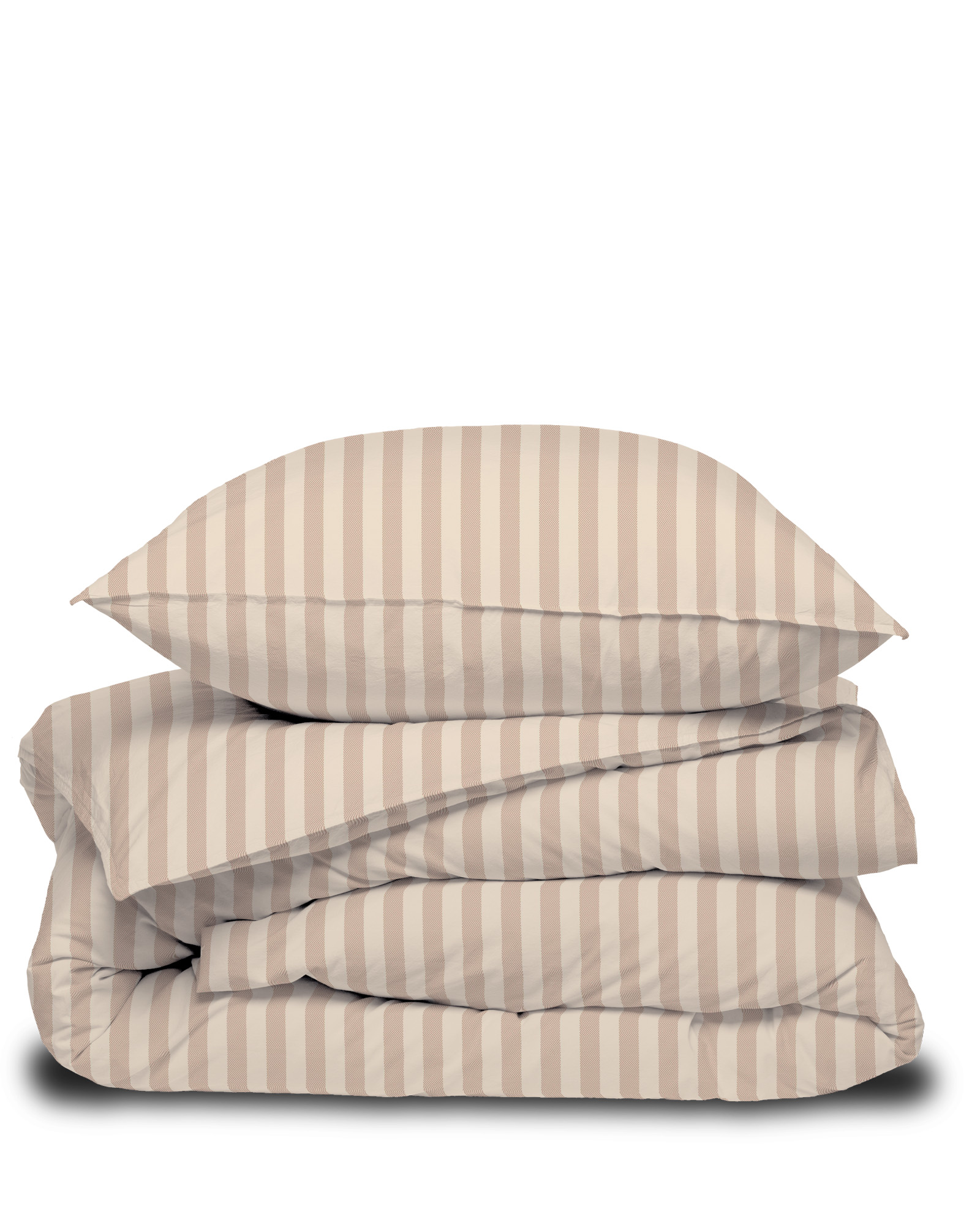 Dekbedset STRIPE FLANEL Maple Sugar