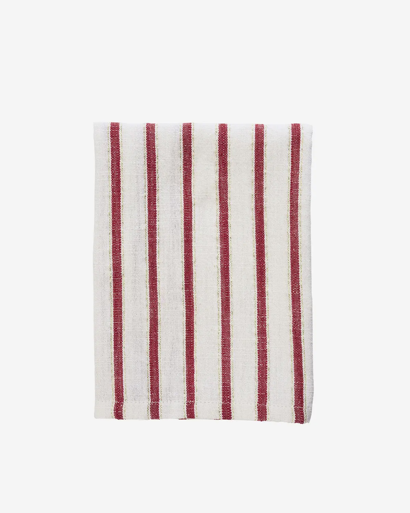 Keukenhanddoek STRIPED Off white, red, gold