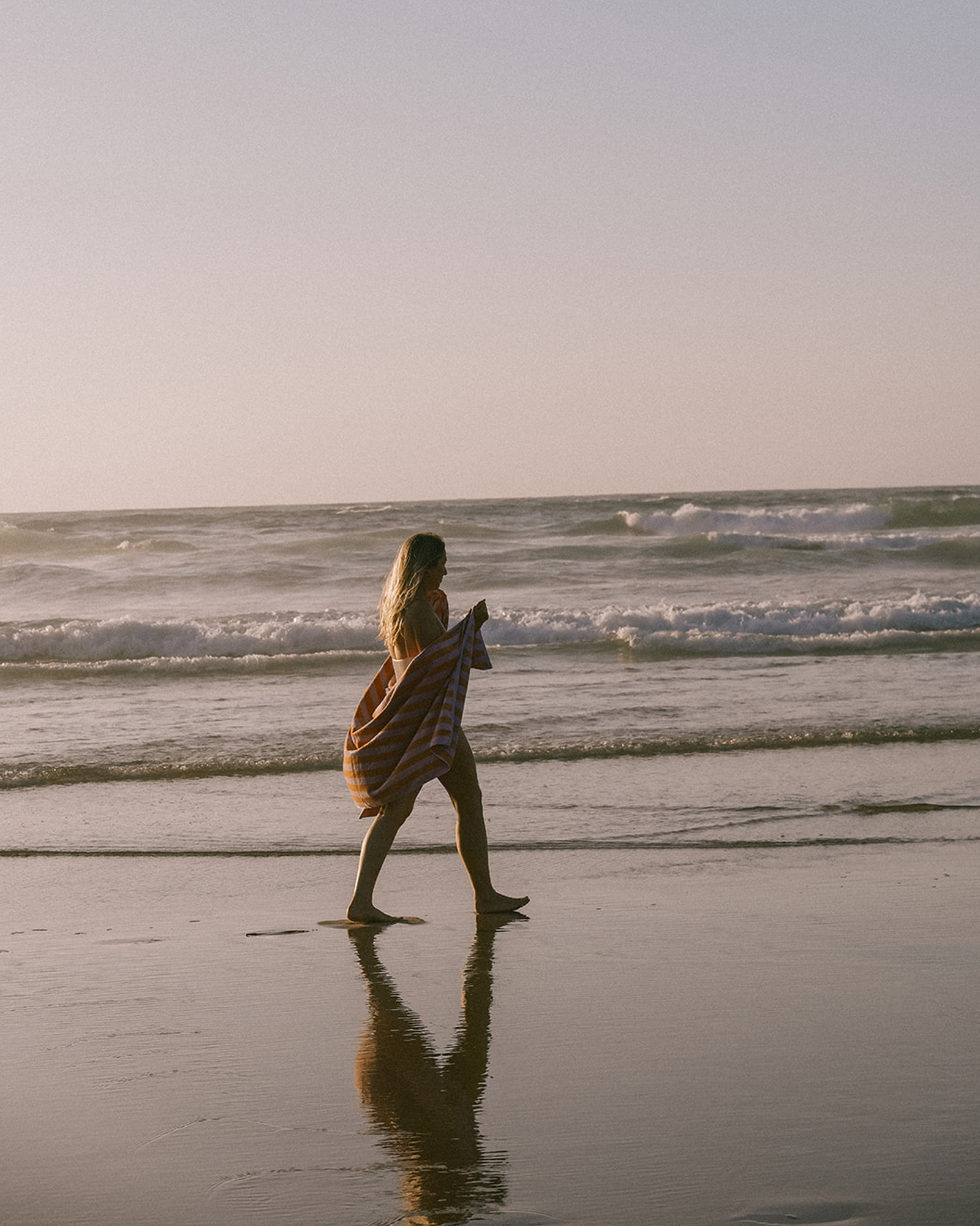 Drap de plage CABANE Lavender/Peach