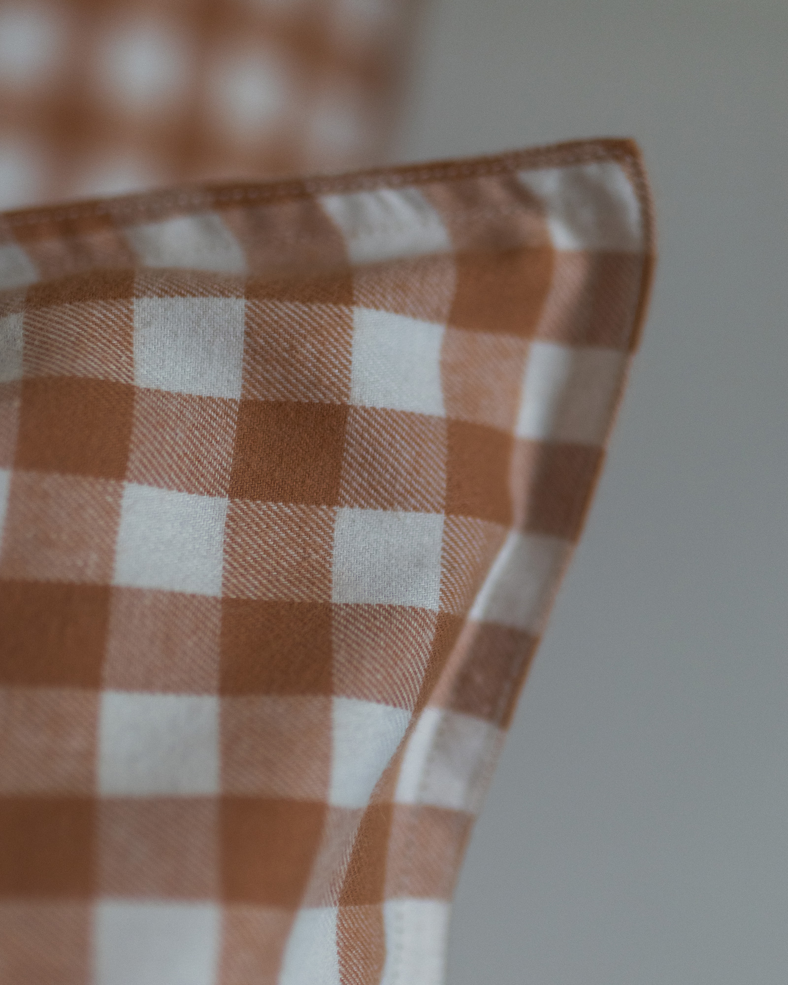 MARIE-MARIE - Pillowcase VICHY FLANEL Maple Sugar - 50x75 cm - Maple Sugar