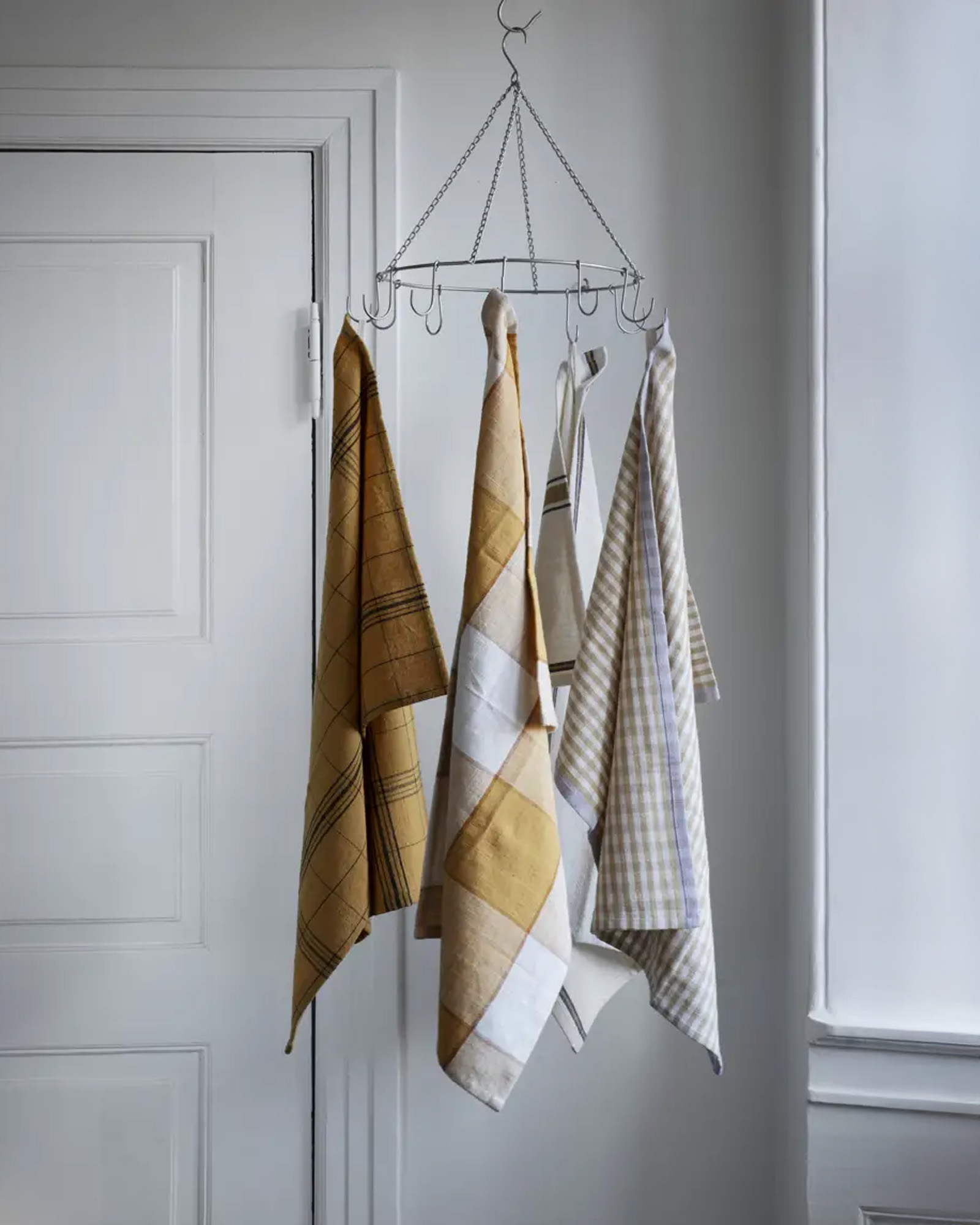 Keukenhanddoek CHECKED Curry, orange, off white