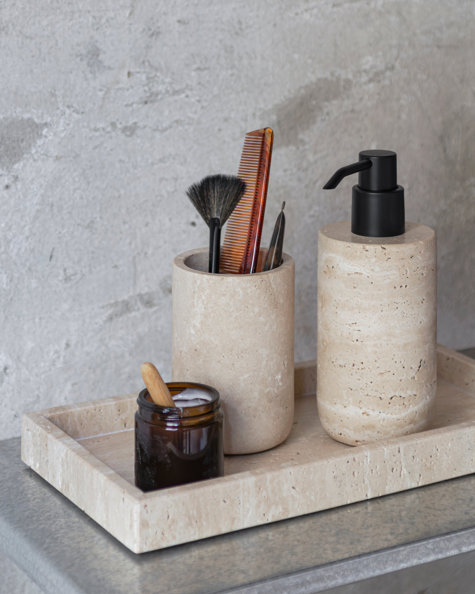 Toothbrush Holder TRAVERTINE Linen