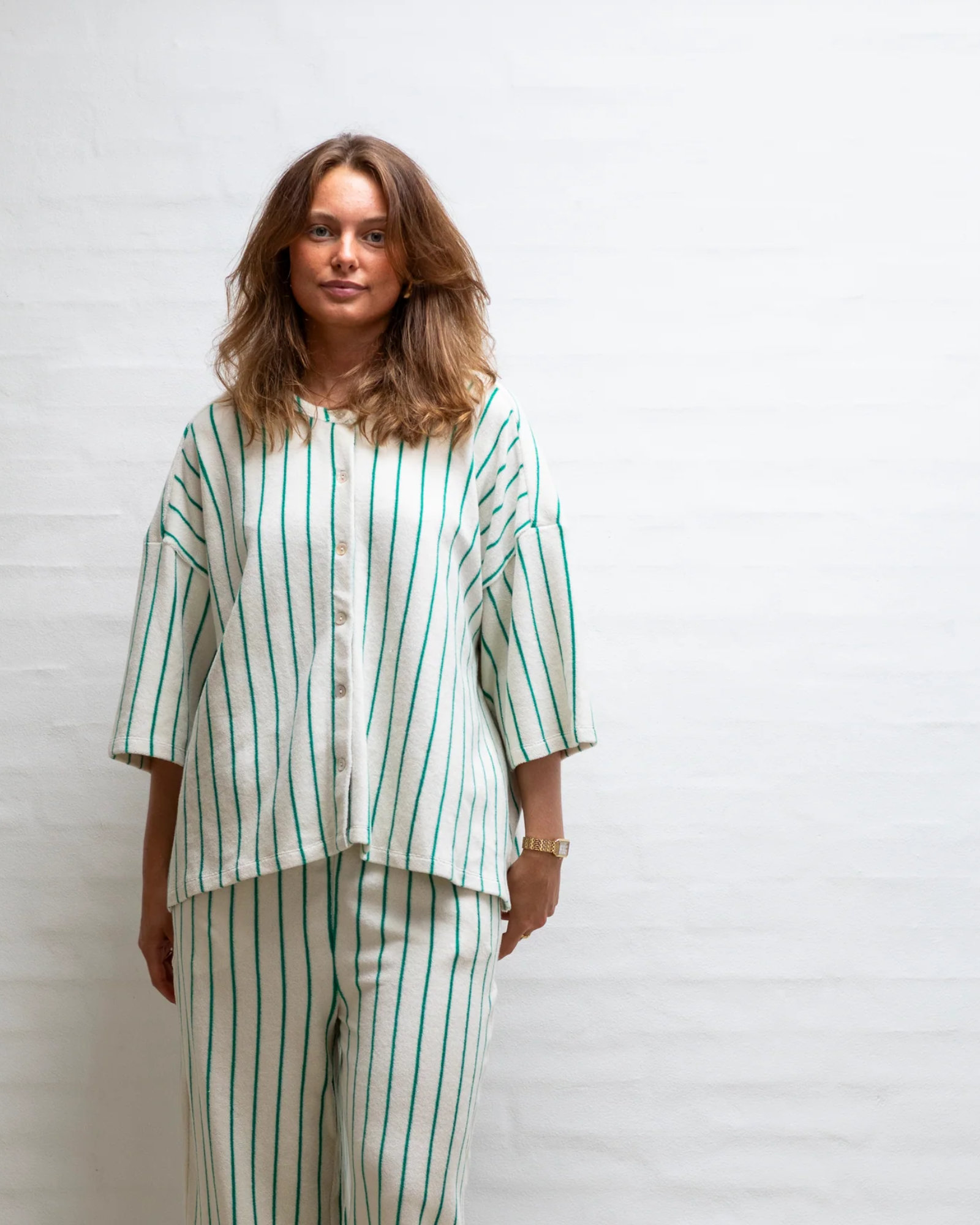 Shirt NARAM Pure white & grass