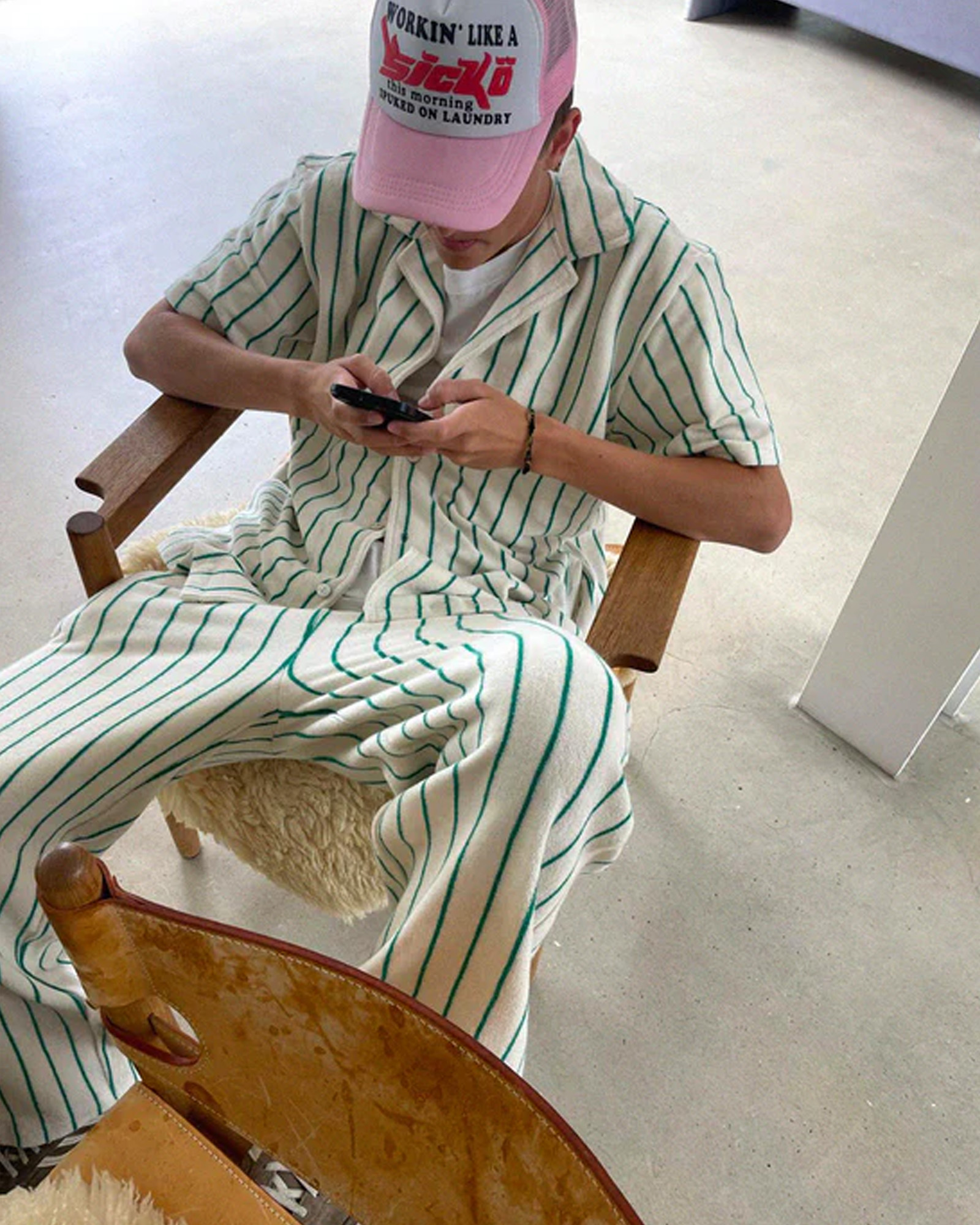 Pantalon NARAM Pure white & grass