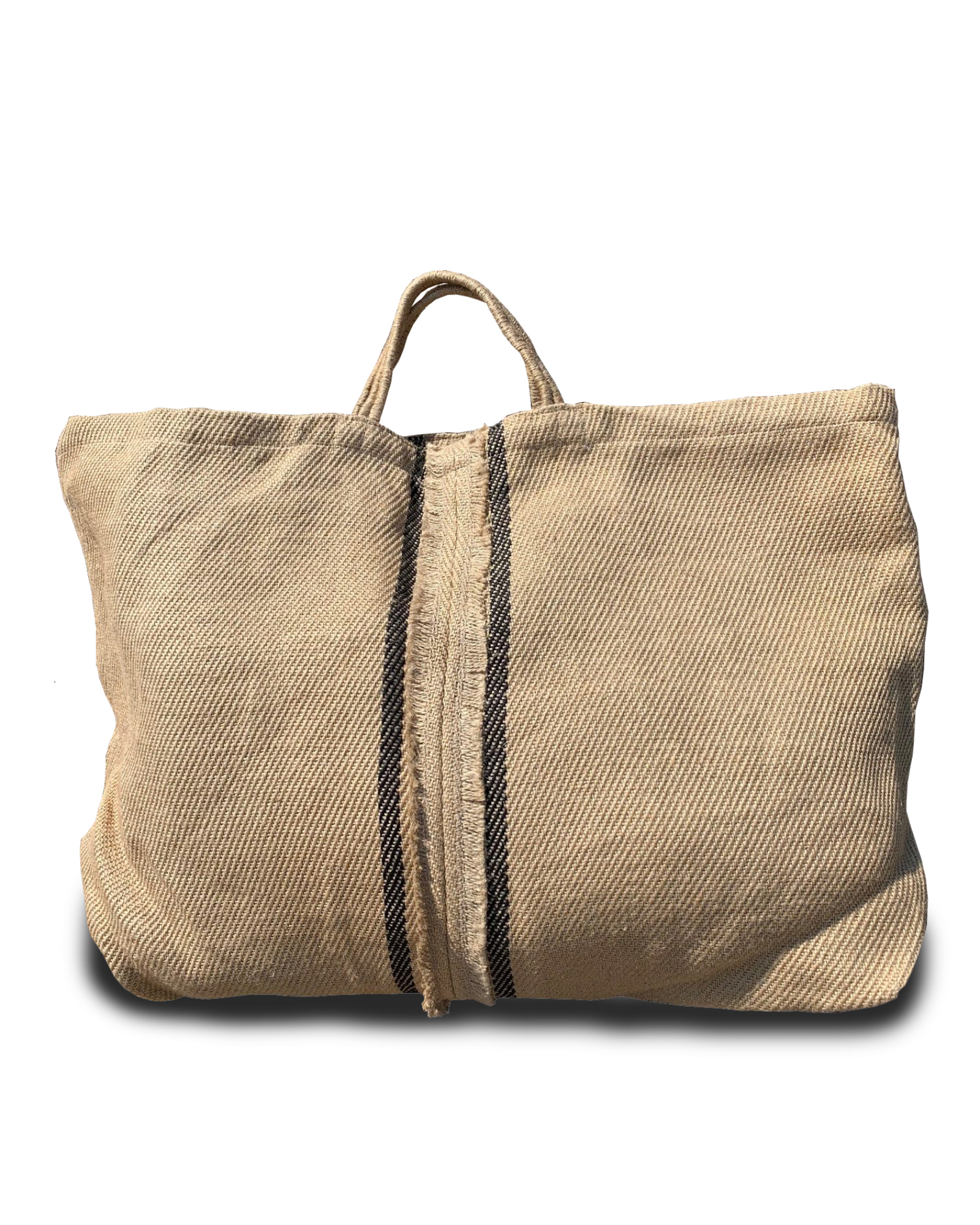 Bag JUTE XL Natural with fringing detail