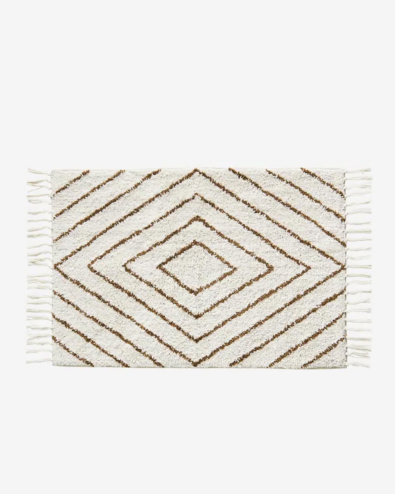 Badmat TUFTED Fringes off-white, dijon