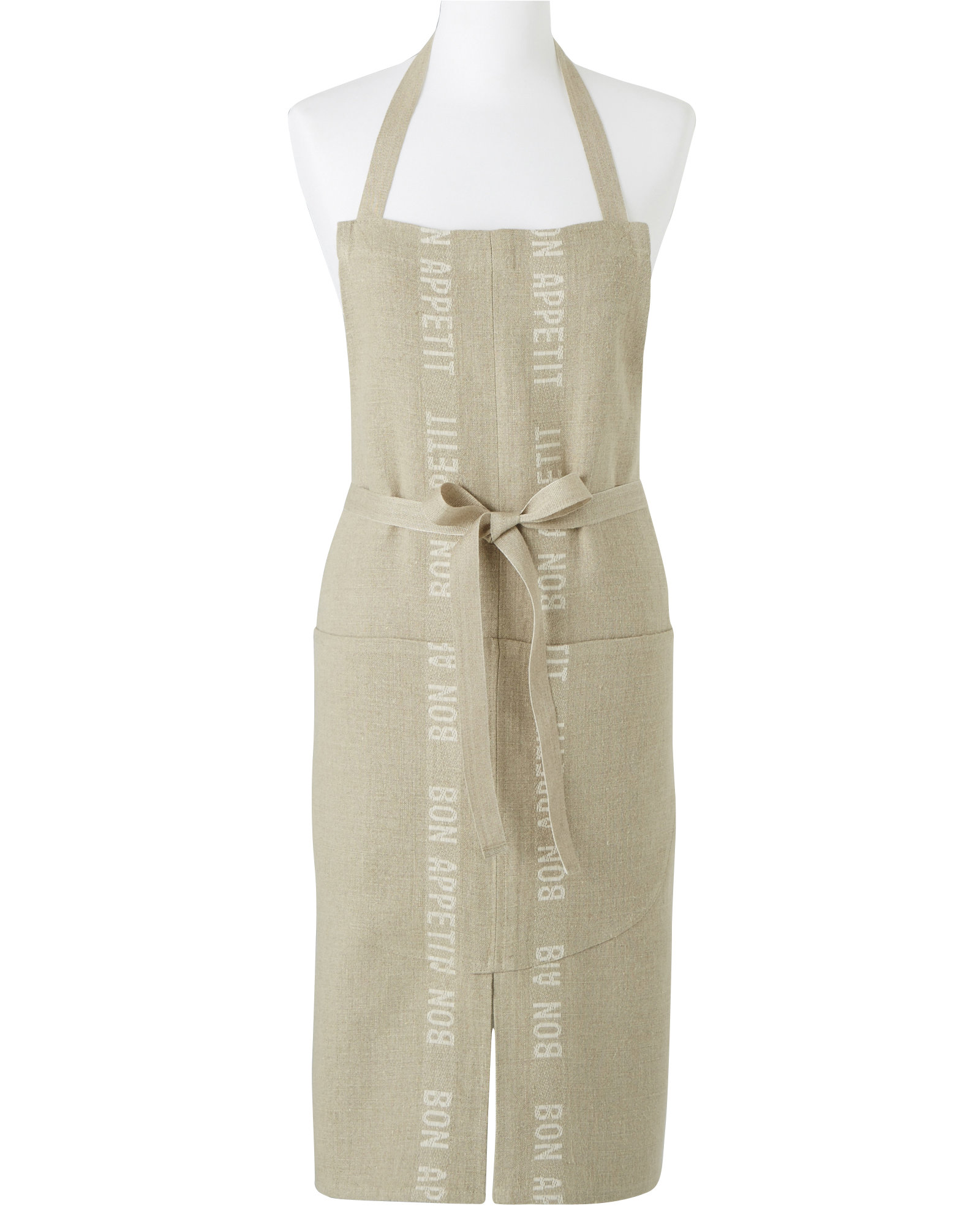 Apron BON APPETIT Linen/white