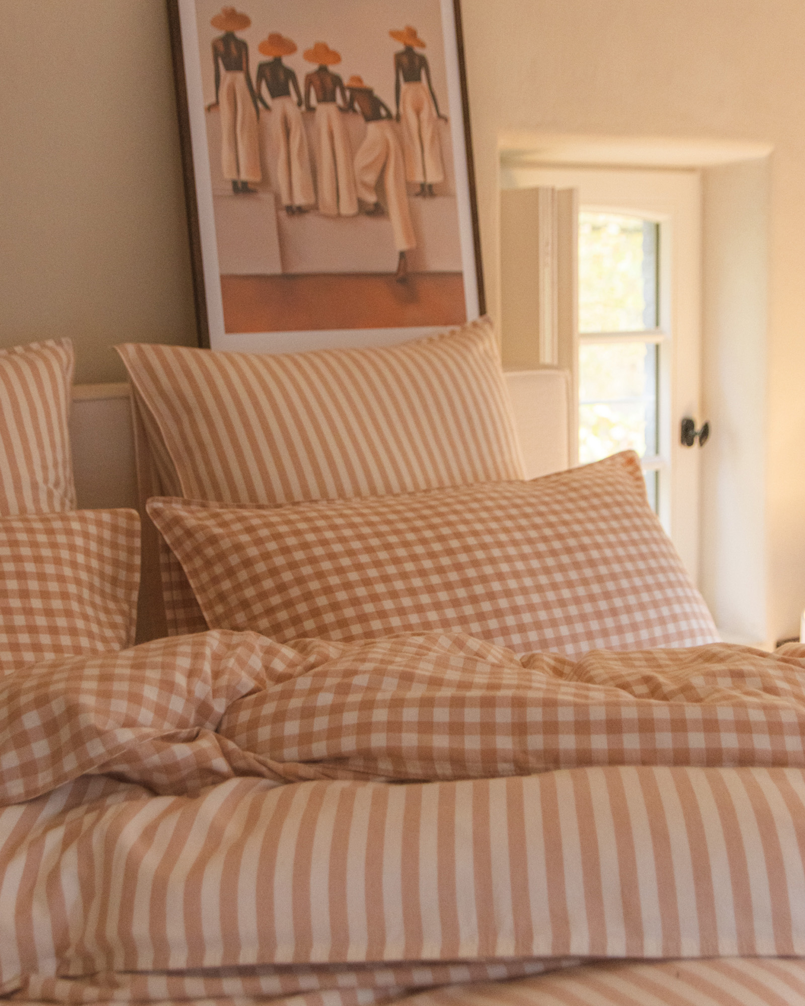 Pillowcase STRIPE FLANEL Maple Sugar