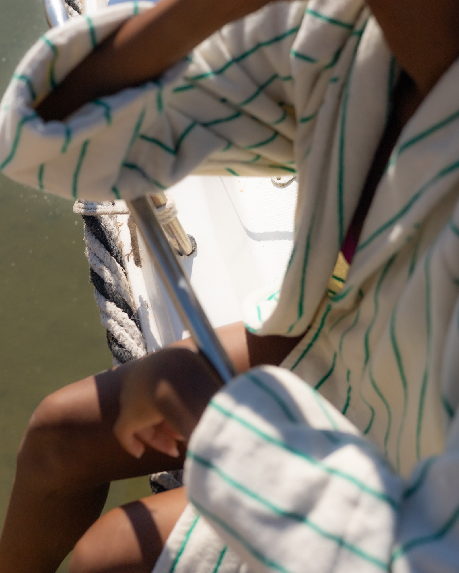 Peignoir NARAM Pure white & grass