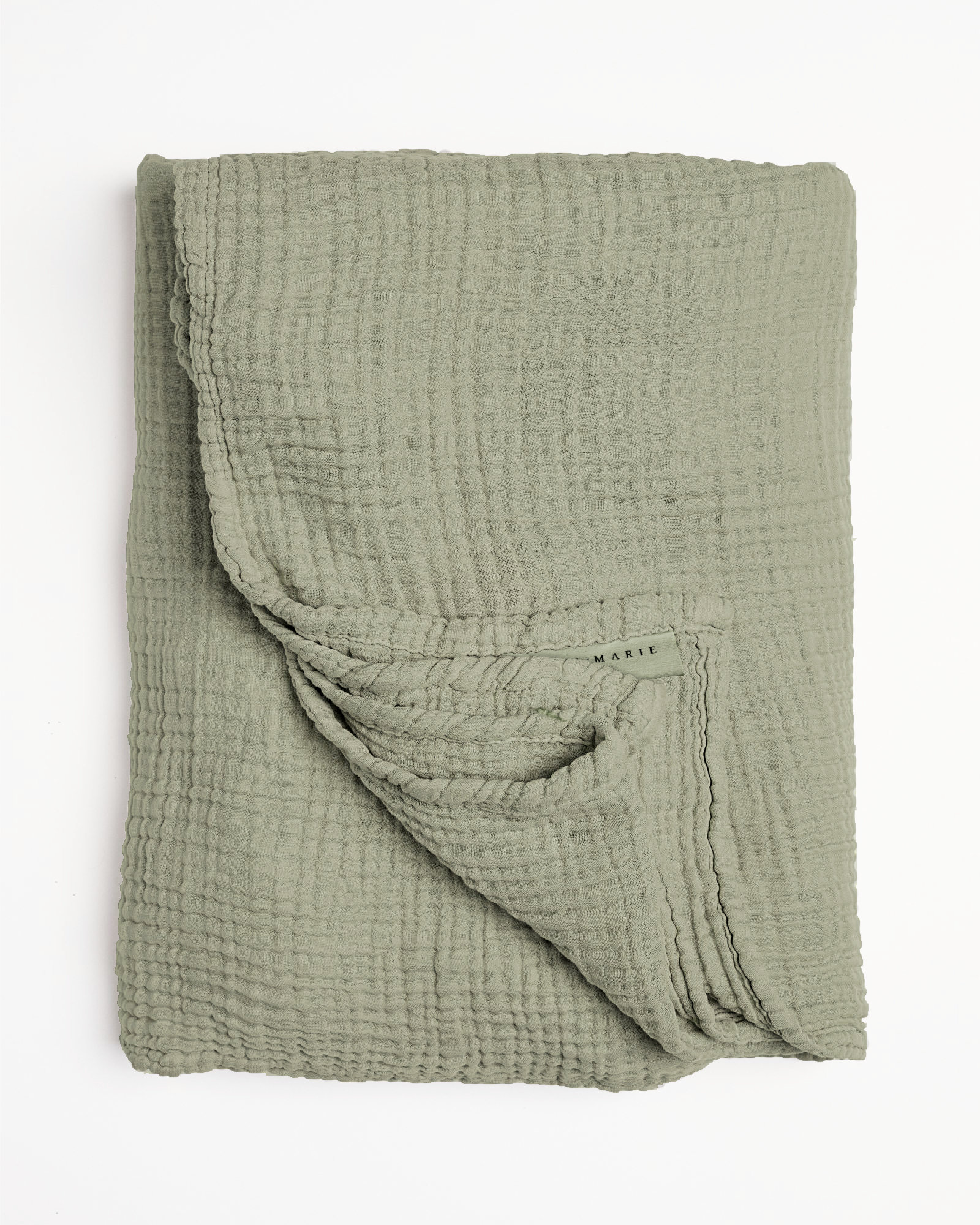 MARIE-MARIE - Bedspread VINTAGE COTTON Olive - 160x240 cm - Olive