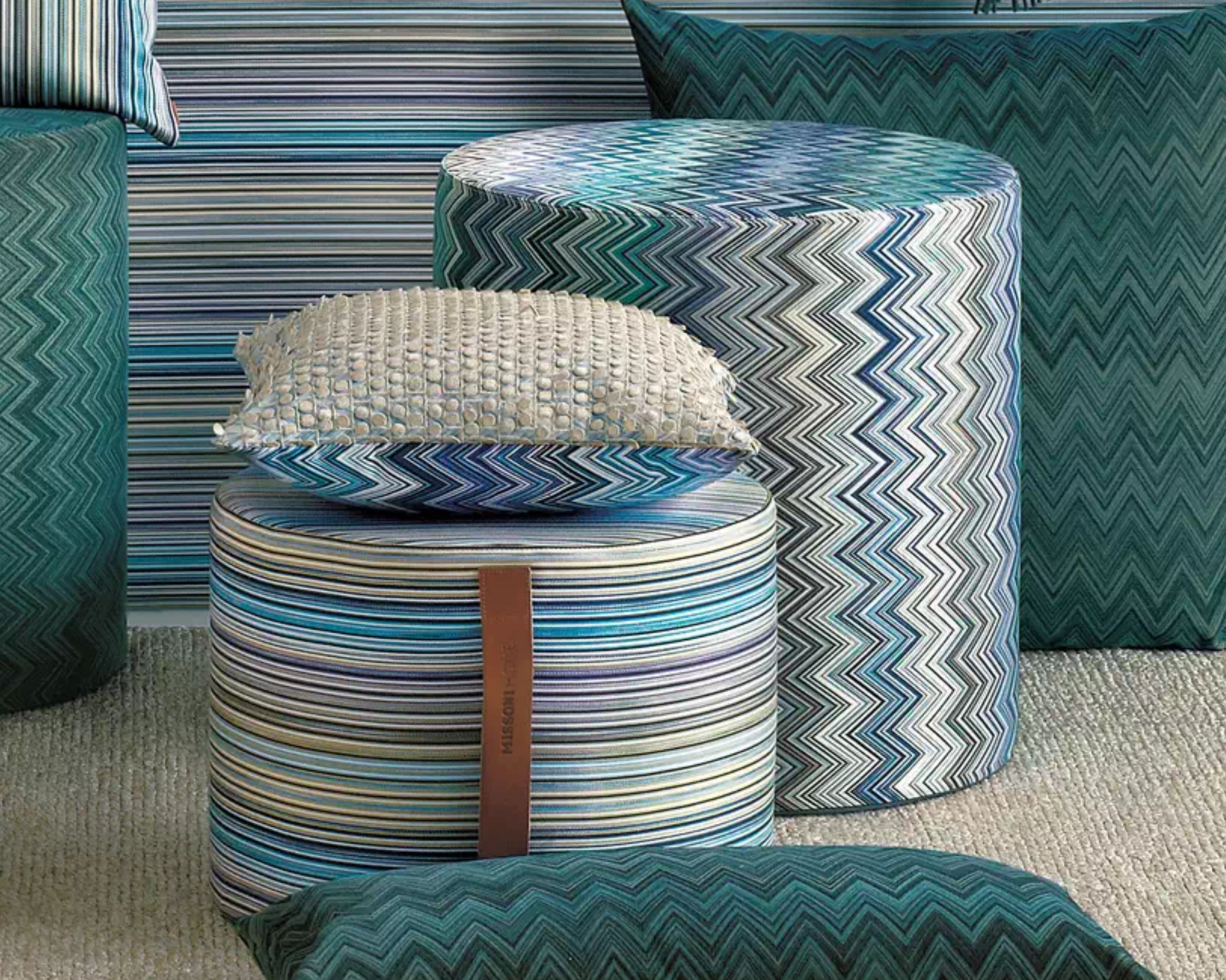 Missoni - Pouf JARRIS c.150 blue - 45x45 cm - c.150 blue