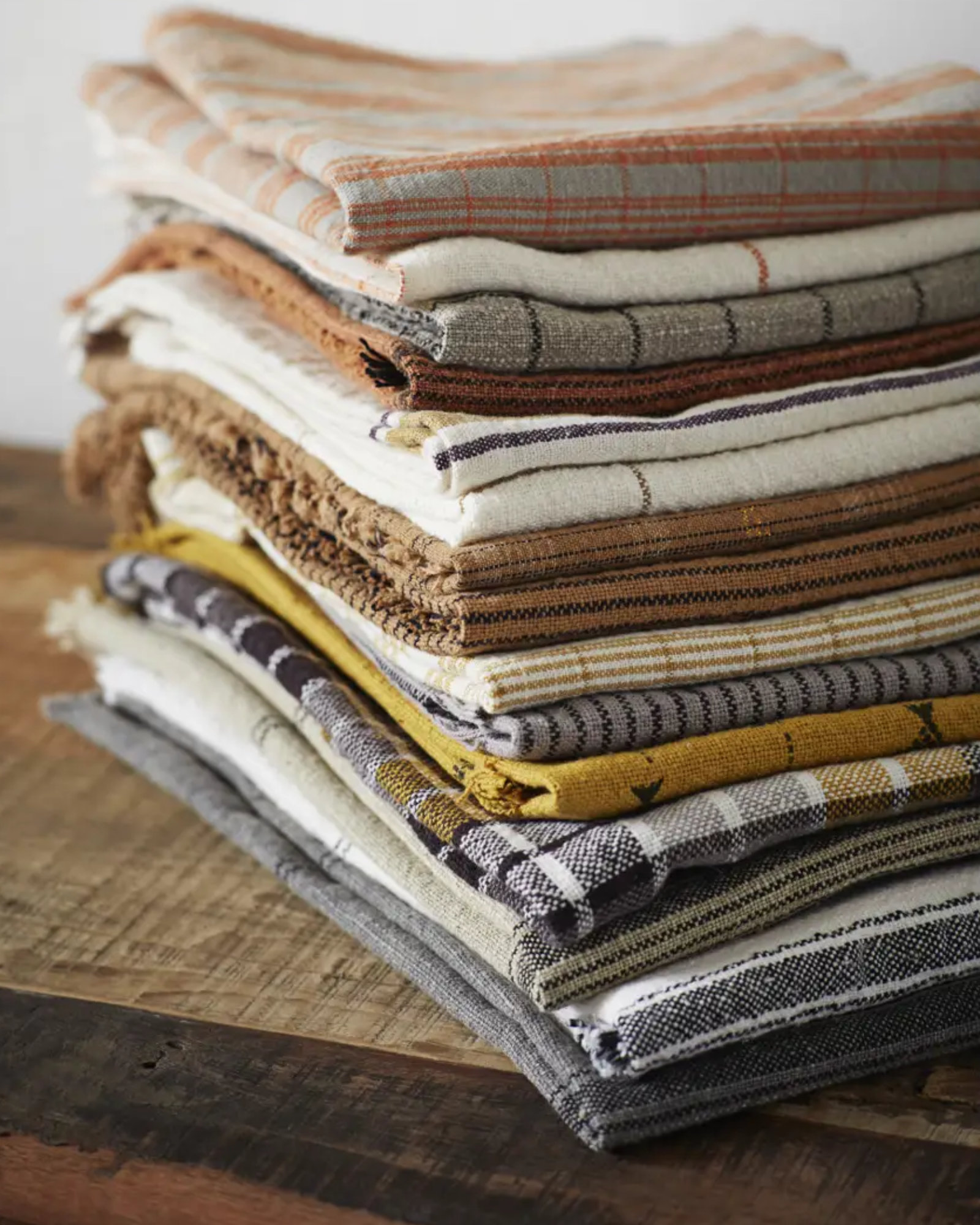 Keukenhanddoek CHECKED Taupe, off white, black