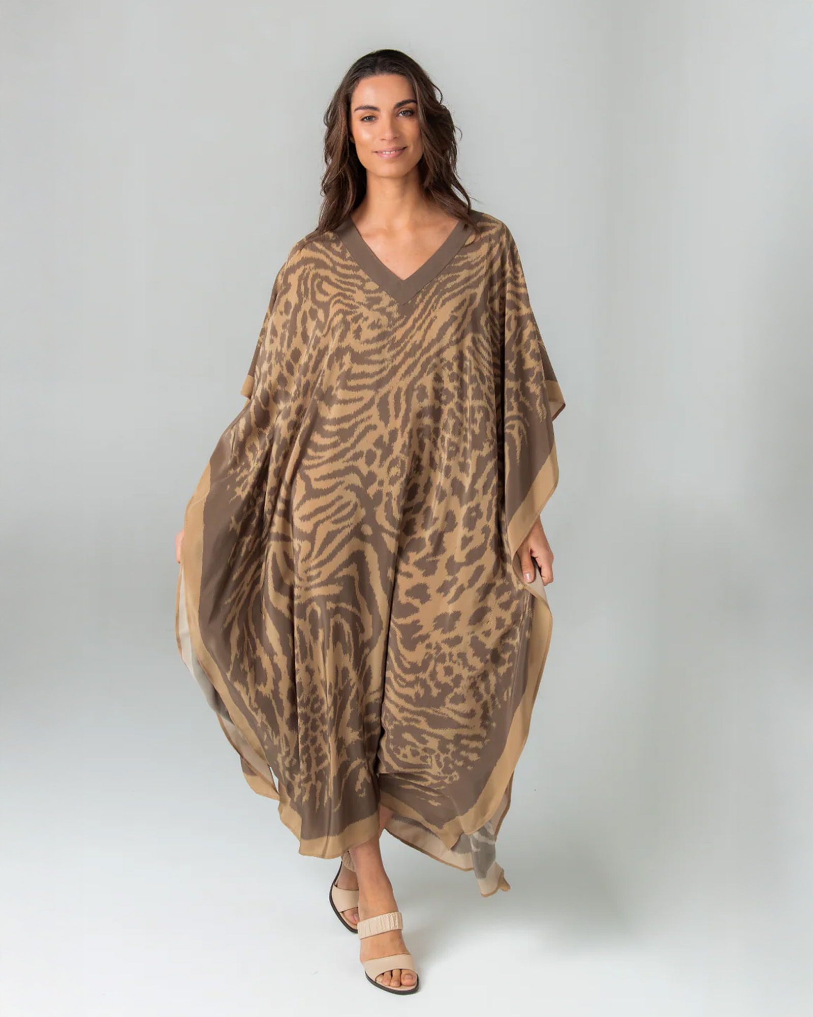 Kaftan FRIDA Animals Brown