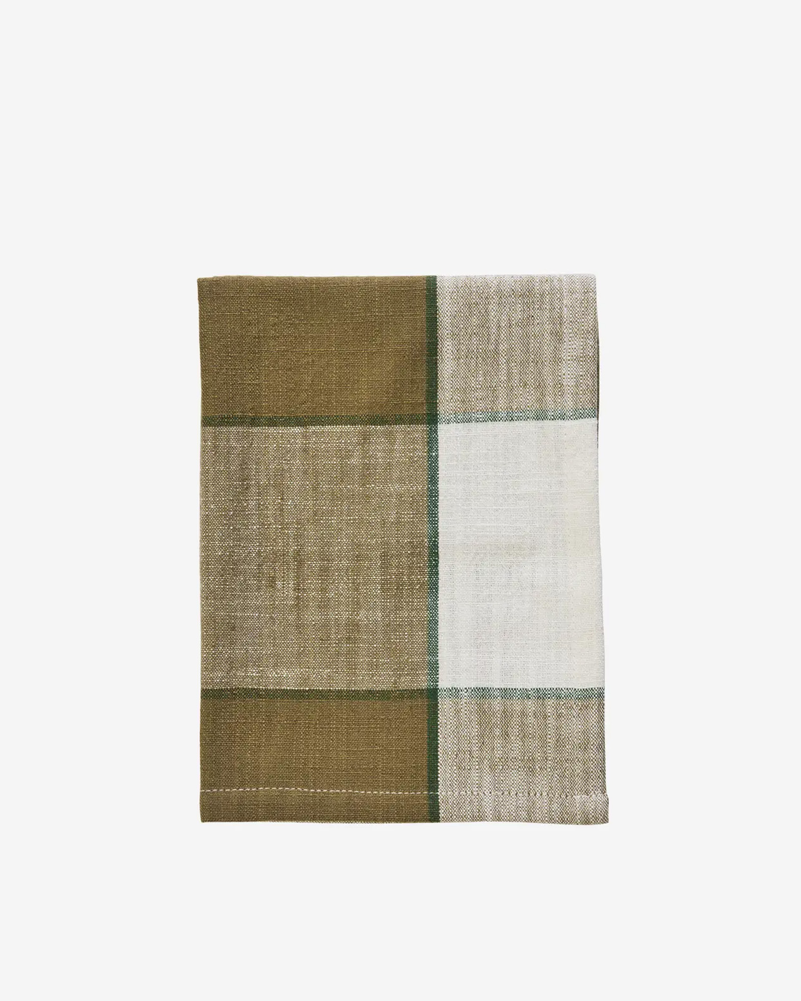 Keukenhanddoek CHECKED Tapenade, green, off white