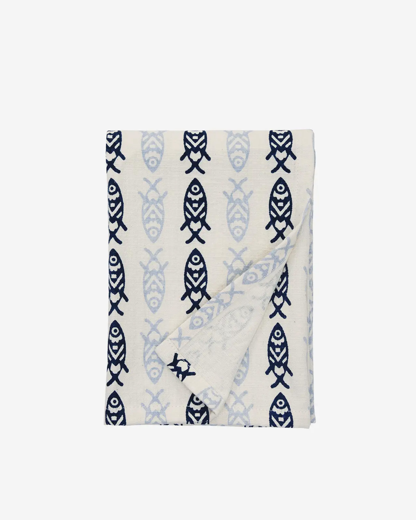 Torchon FISH Off white, dark blue, light blue