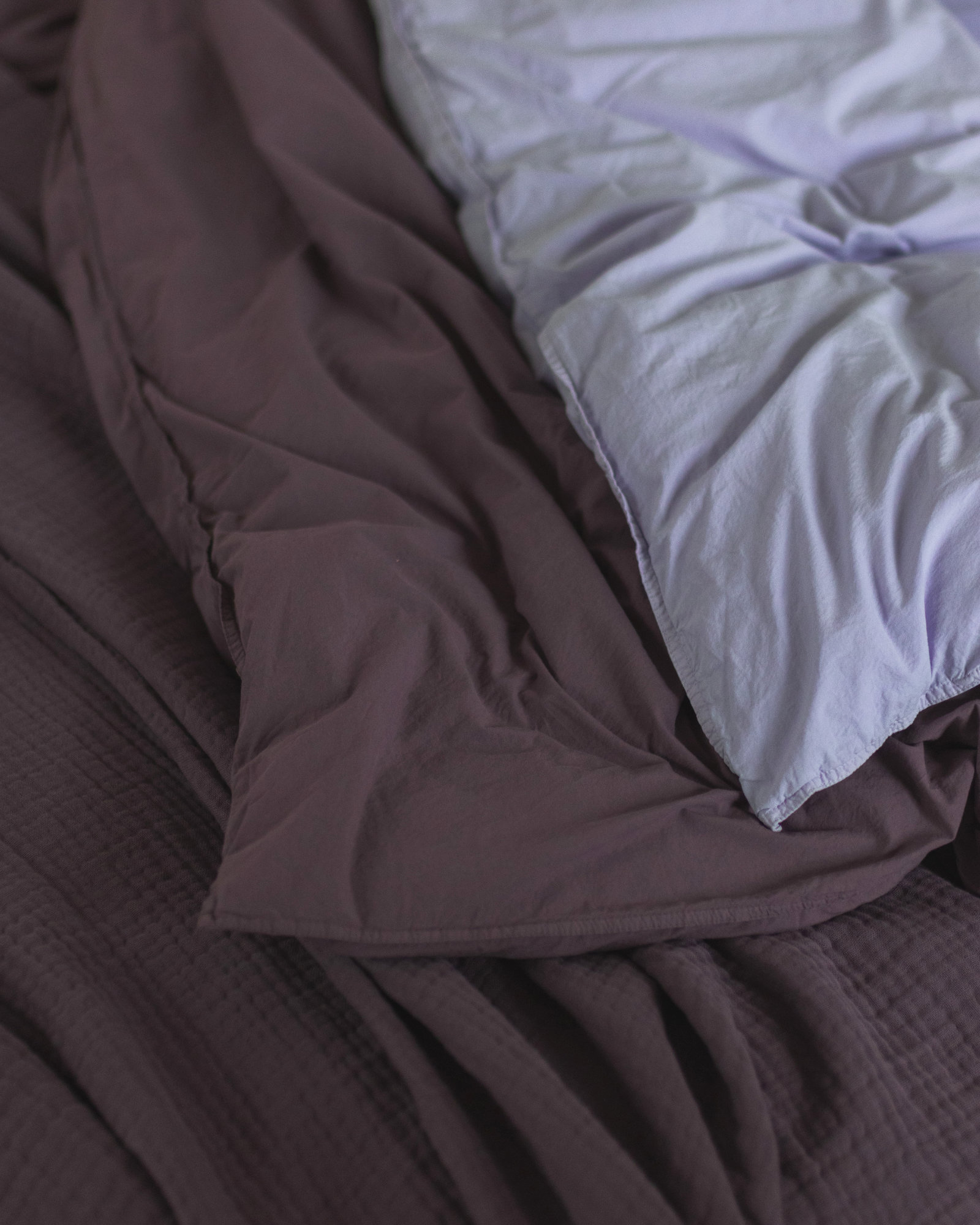 Dekbedset VINTAGE COTTON Aubergine