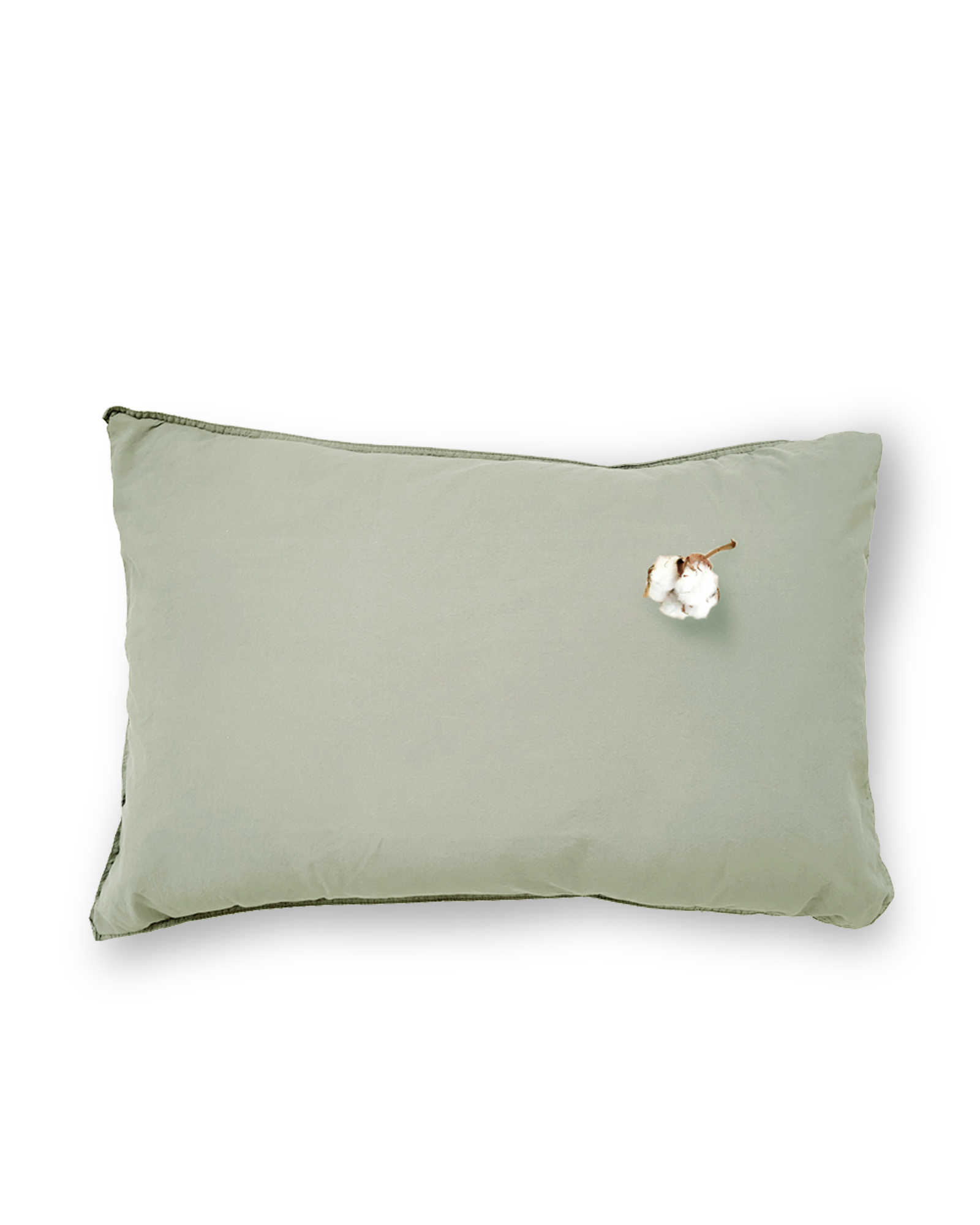 MARIE-MARIE - Cushion VINTAGE COTTON Olive - 40x60 cm - Olive
