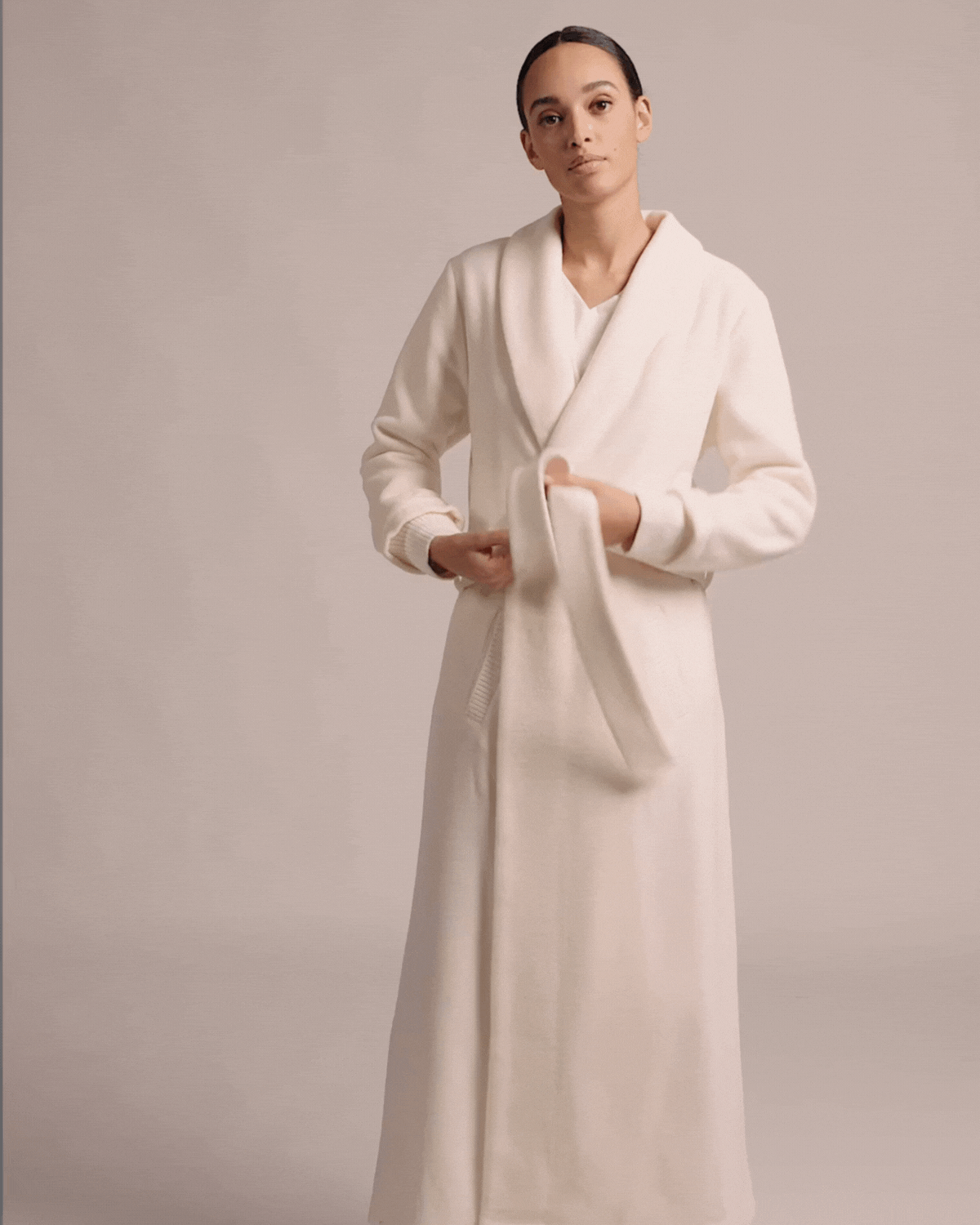 Bathrobe GAMINA LONG Ivory/ivory