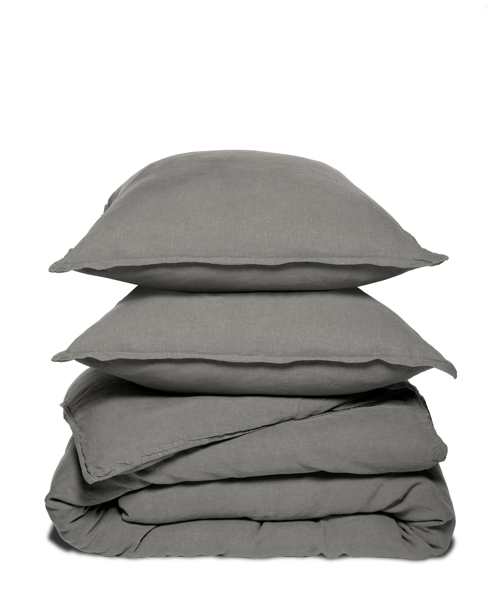 MARIE-MARIE - Bed linen set LINEN STORIES Grey - 260x240 cm + 2 slopen 65x65 cm - Grey