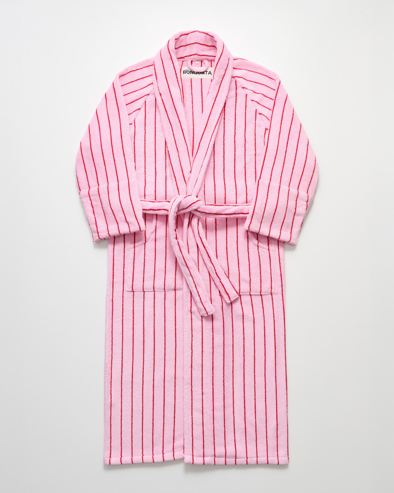 Bathrobe NARAM Baby pink & ski patrol red