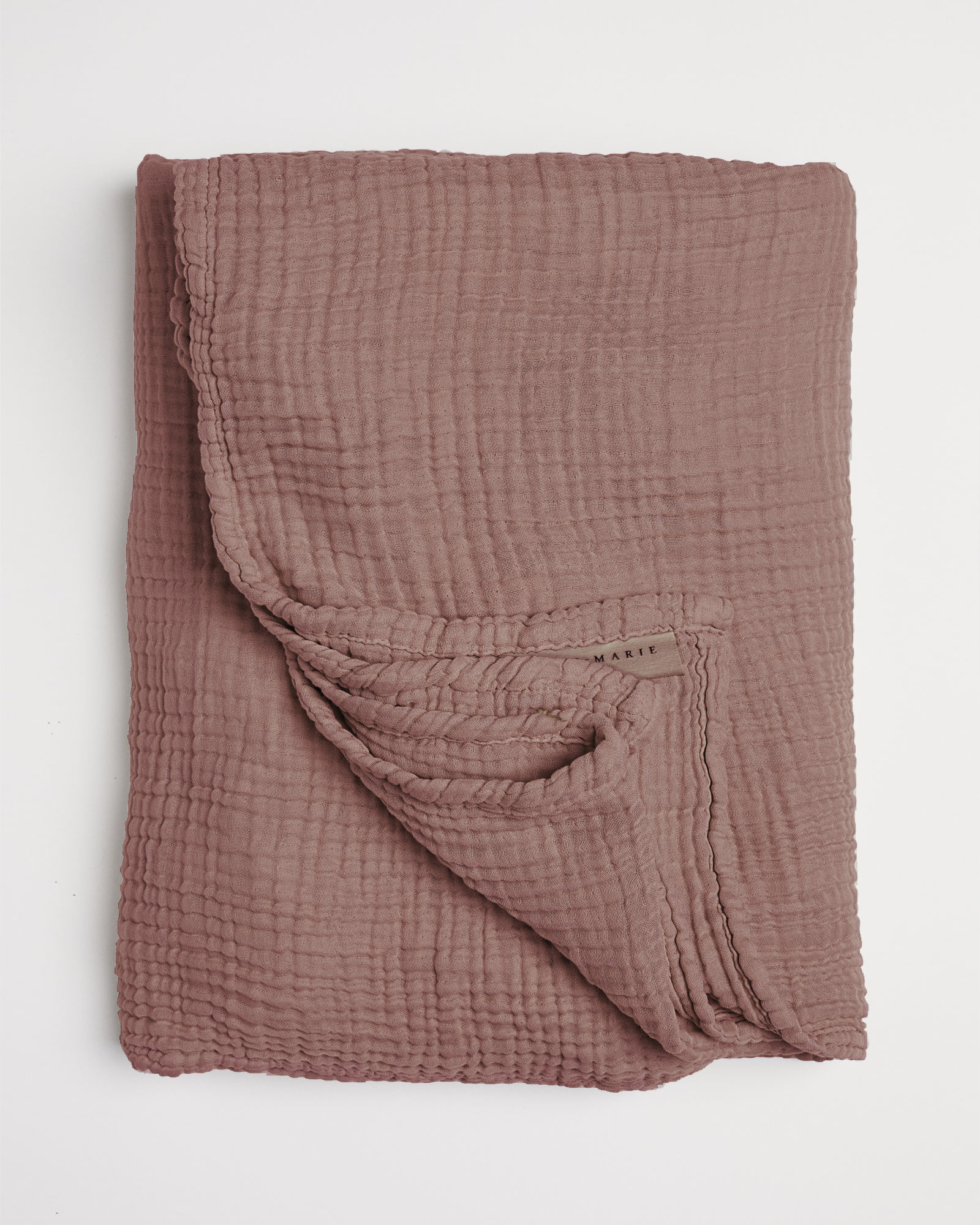 MARIE-MARIE - Bedspread VINTAGE COTTON Rosewood - 160x240 cm - Rosewood