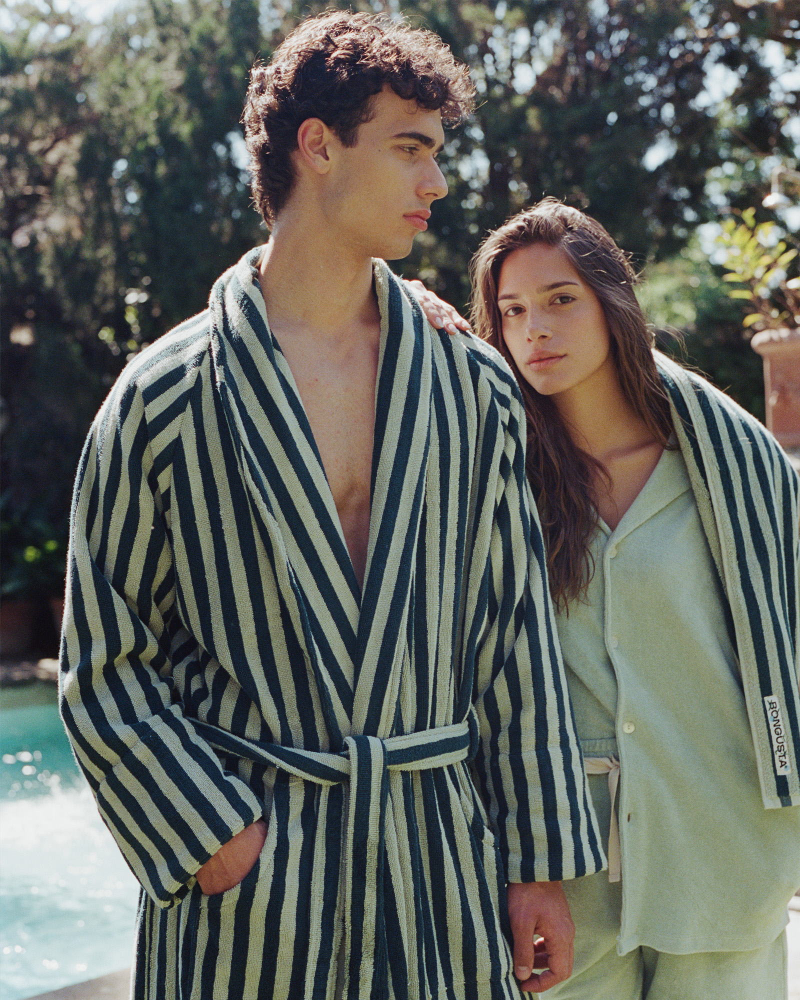 Bathrobe NARAM Seafoam & deep teal