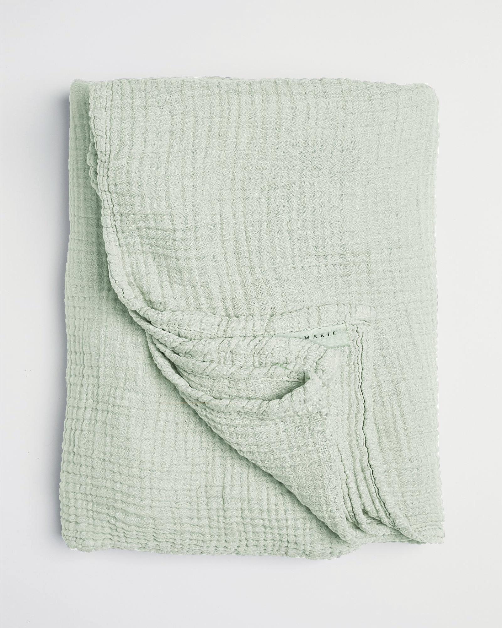 MARIE-MARIE - Bedsprei VINTAGE COTTON Green tea - 270x240 cm - Green tea