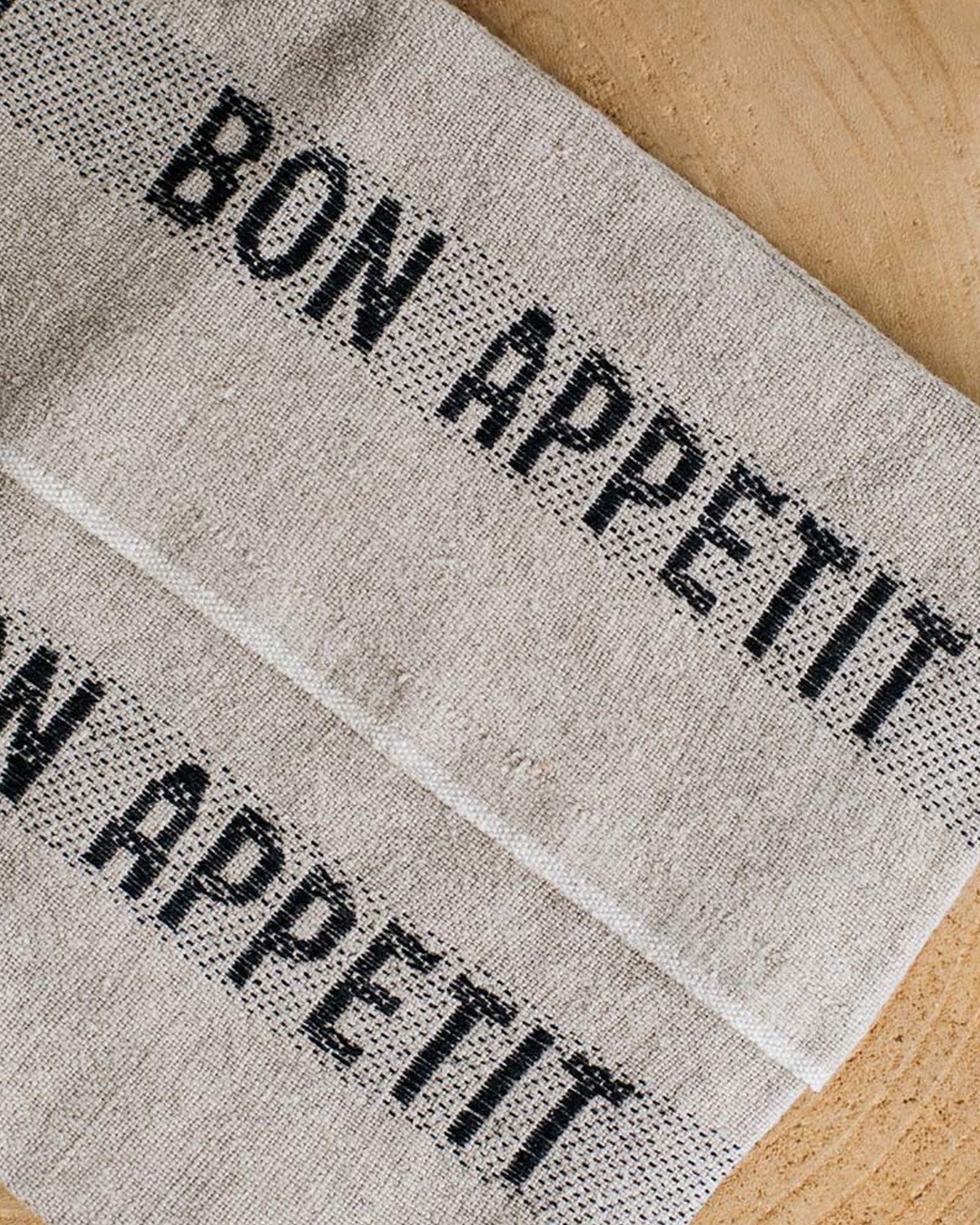 Kitchen towel BON APPETIT Linen/black