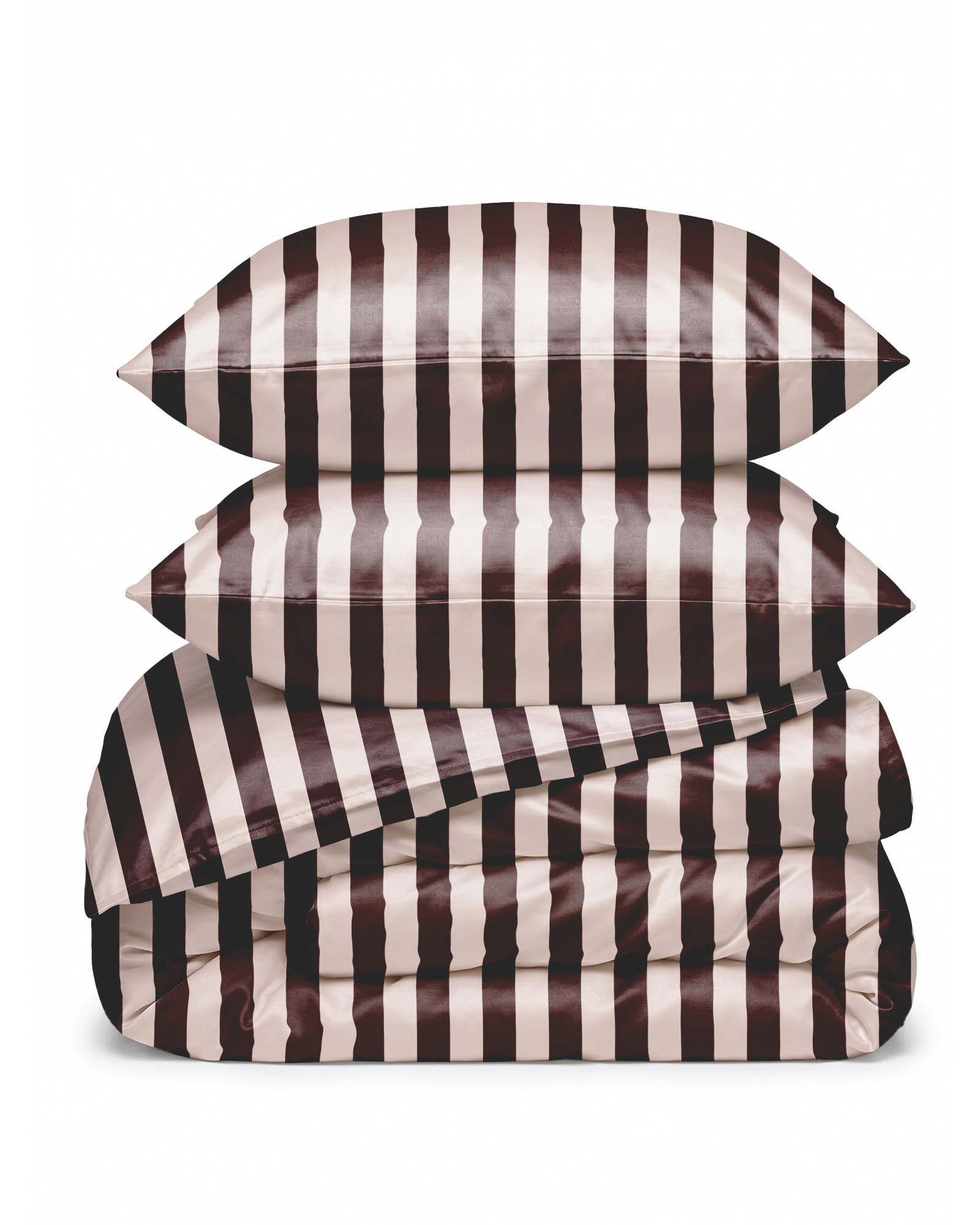 Bed linen set CHARLIE Ivory & Burgundy Brown