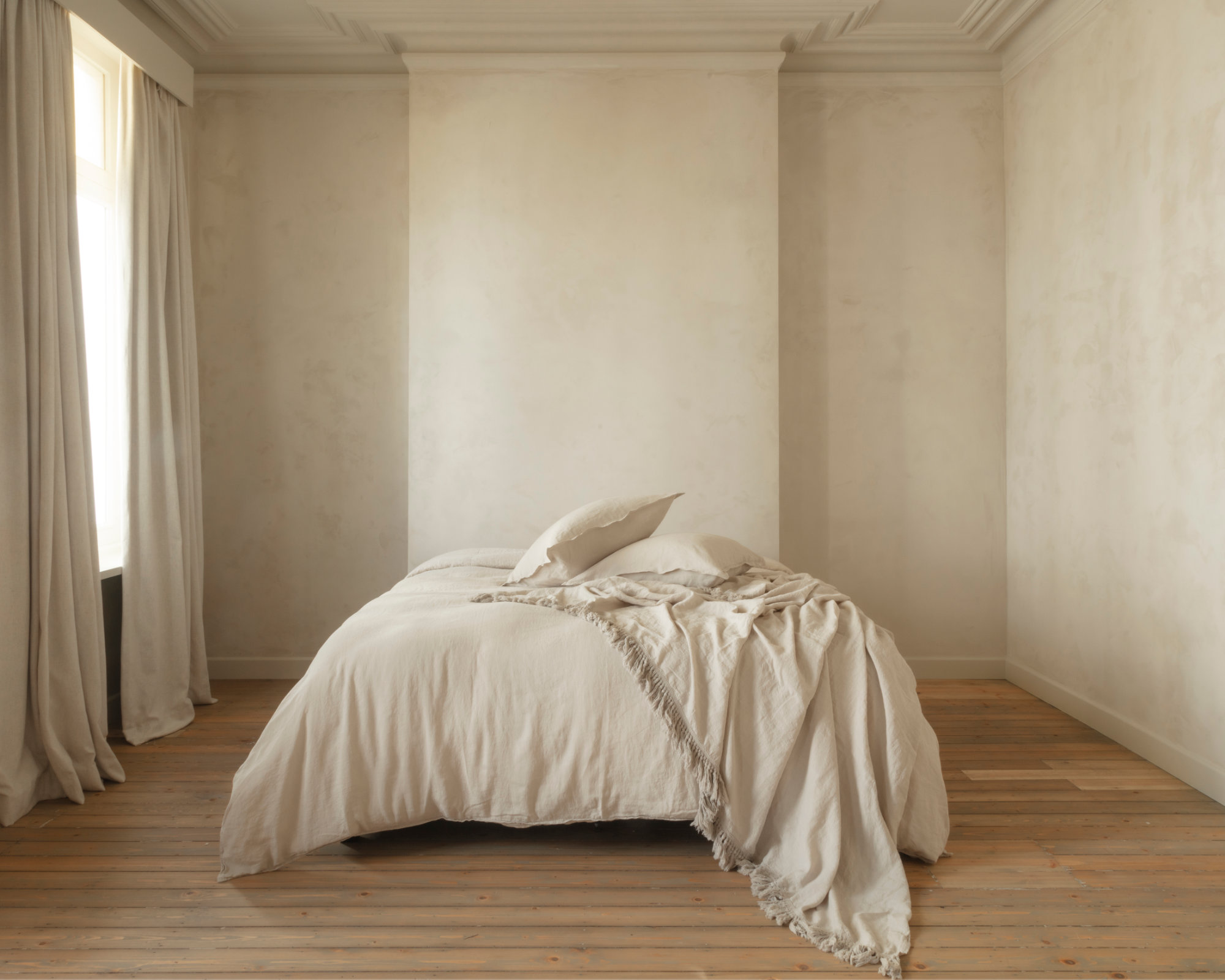MARIE-MARIE - Bed linen set LINEN STORIES Clay - 280x240 cm + 2 slopen 65x65 cm - Clay