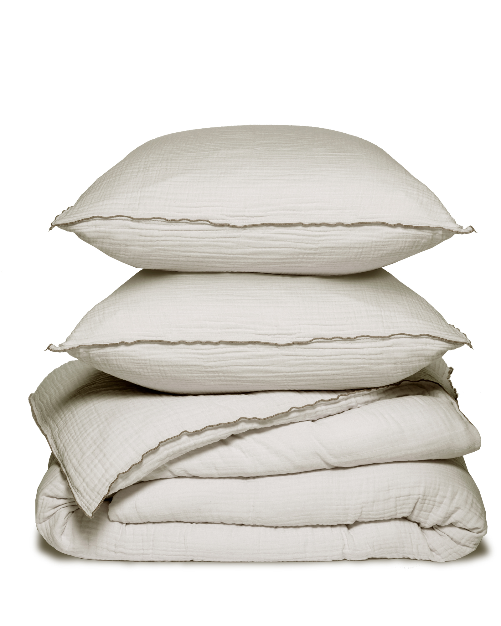 MARIE-MARIE - Bed linen set COCOON Oatmeal - 240x220 cm + 2 slopen 65x65 cm - Oatmeal