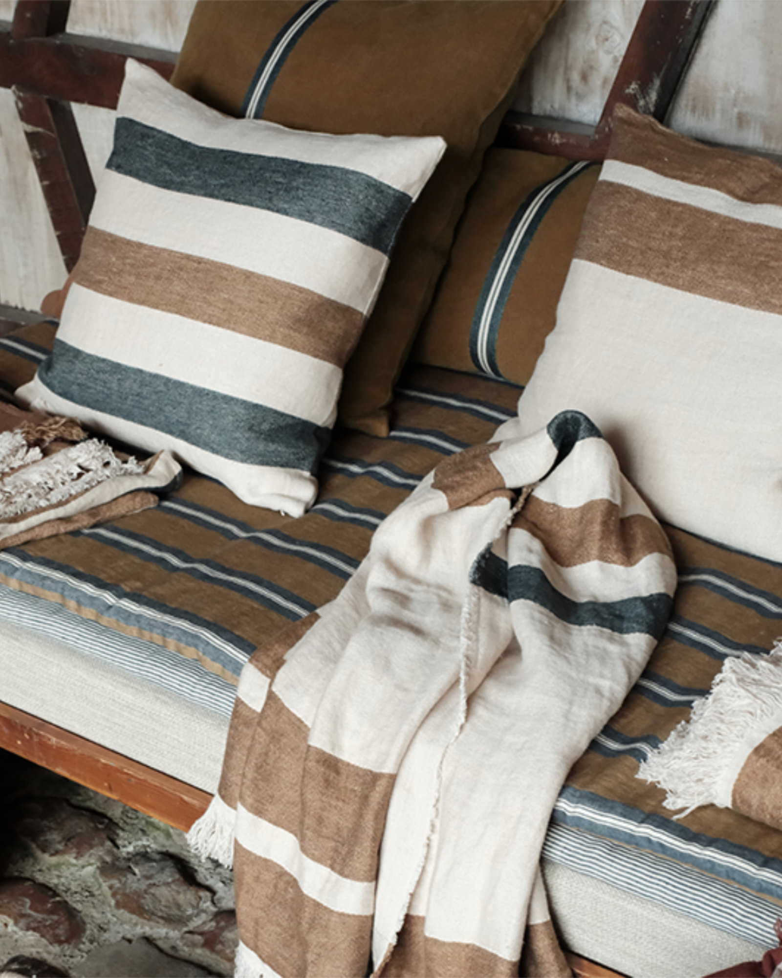 Kussen THE BELGIAN PILLOW Railroad Stripe